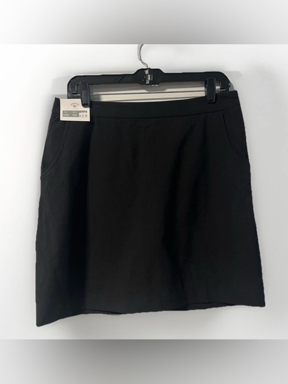Monterey Club Golf Pinstripe Mini Skort Black Stretch Skirt Size XXL New